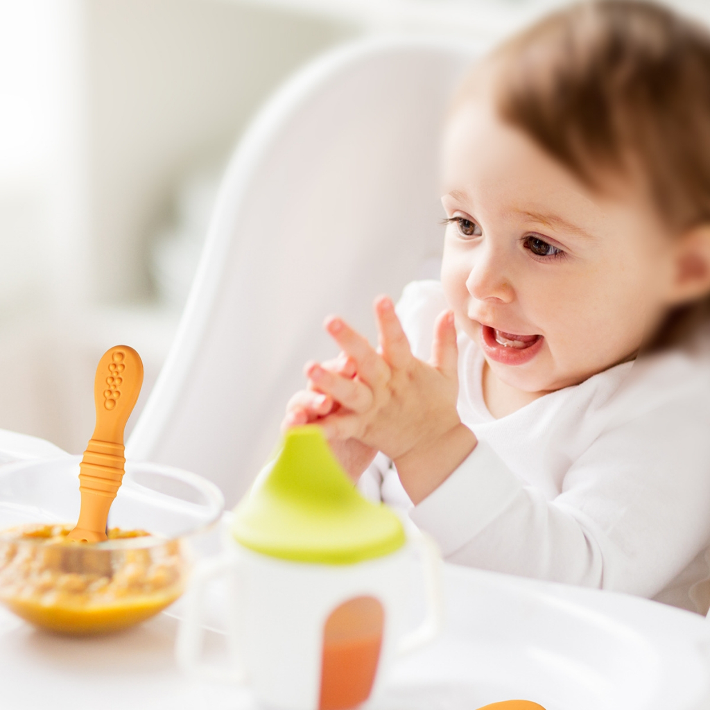 Colher macia de Silicone, pasta de arroz, colher de alimentação, bebê ...