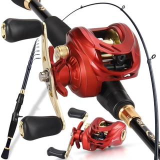 Sougayilang Conjunto De Carretel De Vara De Pesca De 1.8 M-2.4 18 + 1 Rolamentos De Esferas Arremesso De Alto Carbono Te