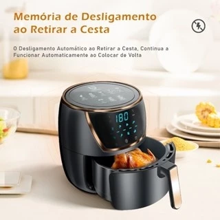 Fritadeira Elétrica Coibeu 5L Sem Óleo Digital Touch 1500W Preto 127V