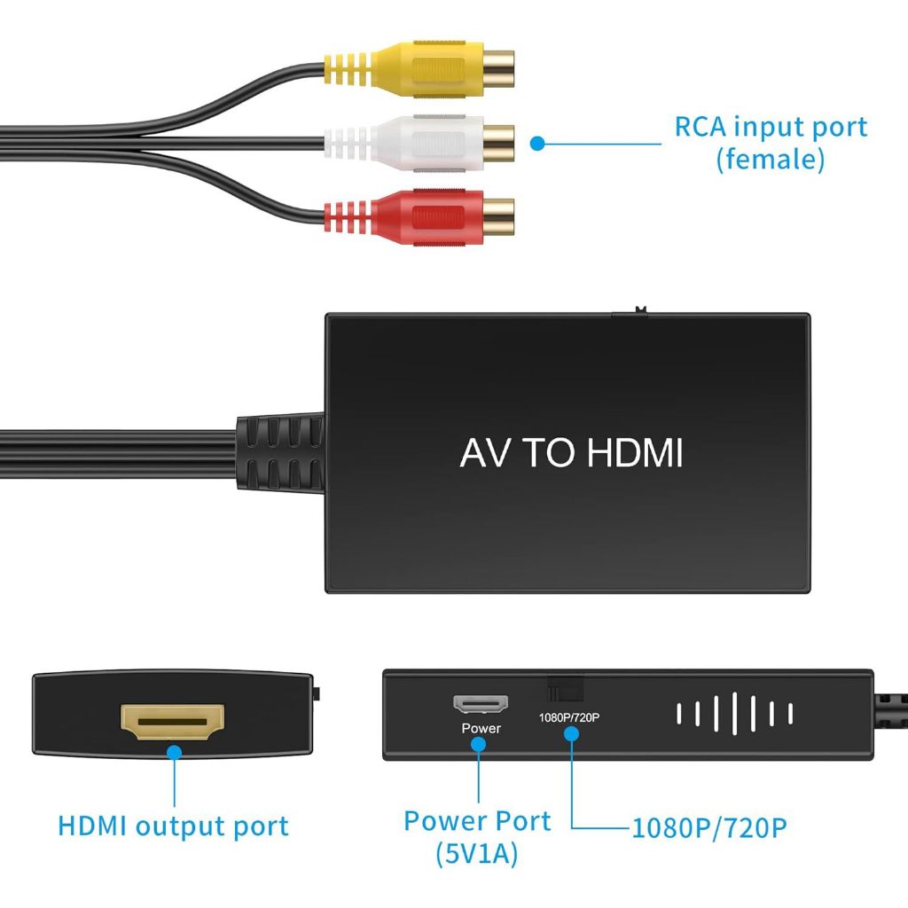 Conversor AV Para HDMI Cabo Adaptador De Vídeo De Alta Definição ...