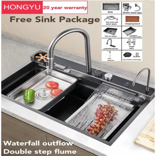 Cuba Cascata Gourmet Aço Inox Premium Torneira Lavador Copos Completa