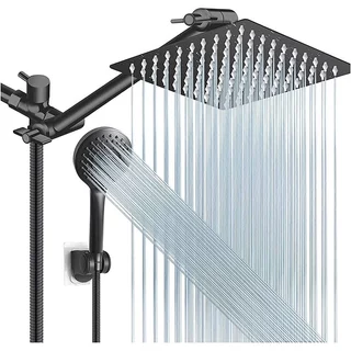 Conjunto de chuveiro pressurizado de aço inoxidável com chuveiro suspenso e chuveiro de mão