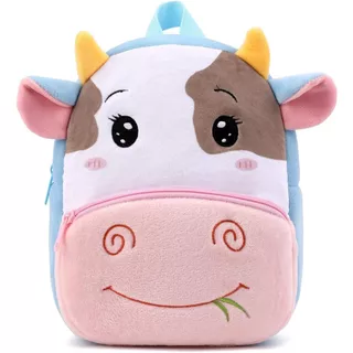 Mochila Infantil de Costas Escolar Menina Creche Escola Passeio Criança (Vaca)