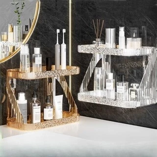Suporte organizador acrílico diamante suporte de maquiagem mesa multifuncional