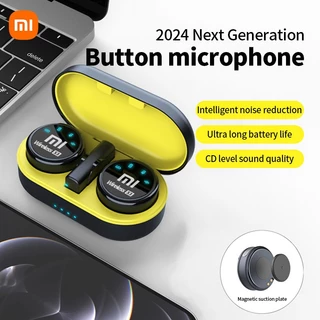 XIAOMI Mini S3 Microfone De Lapela Magnético Sem Fio S3 2.4G Chip Sistema De Colar De Botão De Sucção Com Estojo De Carr
