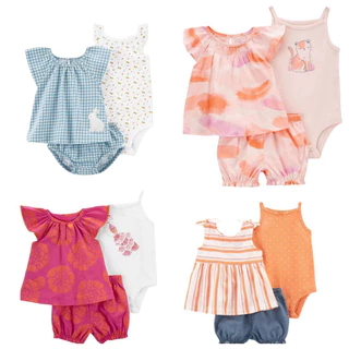 LUCKY BABY/body e tapa fralda/ Conjunto3peças roupa de bebê menina/conjunto bebê menina/conjunto bebê menina verão