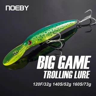 NOEBY Isca De Pesca De Corrico 32g/52g/73g Flutuante Super 3X Agudos Ganchos Hard Bait MINNOW Enfrentar NBL9046S