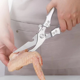 Tesoura poderosa de osso de frango com cabo PP prateado