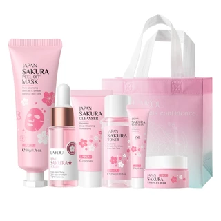 LAIKOU Sakura Conjunto De Cuidados Com A Pele Anti-Oxidação Brilho Suave Linhas Finas Refinar Textura Da Presente De Ani em Oferta na Shopee
