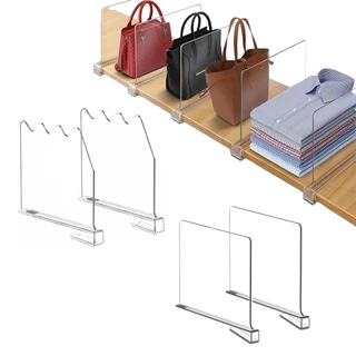 4 divisórias de prateleira acrílica, divisórias de prateleira transparentes, usadas para separar roupas e bolsas em Oferta na Shopee