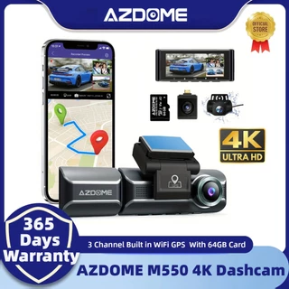 AZDOME M550 Dash Cam 3 Canais , GPS WiFi Embutido , Com Cartão De 64GB , IPS De 3,19 " , Visão Noturna IR , Capacitor , Modo De Estacionamento Amazon hot sale , Preço Baixo Em Todos Os Lugares