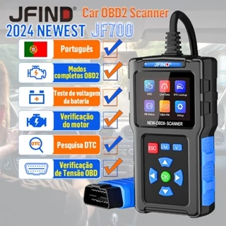 【Português】Leitor de código de falha do scanner de carro JFIND JF700 OBD2 Ferramenta de diagnóstico automotivo
