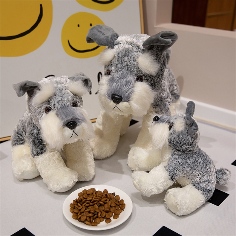 Schnauzer Cão Plushie Brinquedo De Pelúcia Filhote De Cachorro Boneca  Presente De Aniversário Para