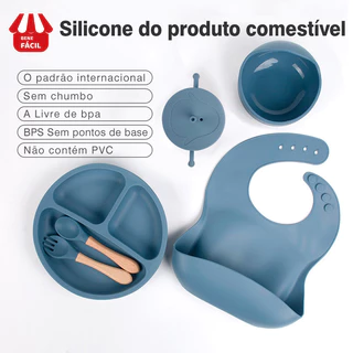 Colher E Tigela De silicone Macio Para Bebês , De Qualidade Alimentar , Estilo anti-Queda , Placa De Sucção , Garfo , Ba