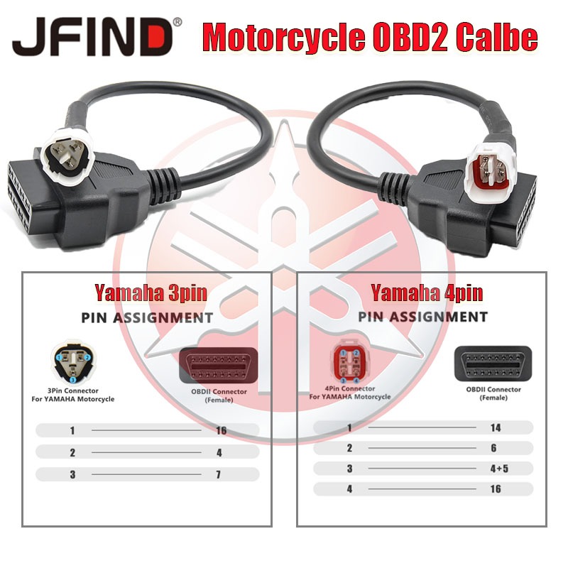 ELM327 Yamaha 3PIN A 16PIN Cabo OBD OBD2 De Diagnóstico De Falhas Para 4Pin ELM 327 3 Pin 4 Pinos Motocicleta