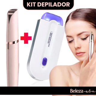 kit De Cuidados Femininos Lápis De Sobrancelha + Depilador Recarregável Sem Fio 2 Em 1