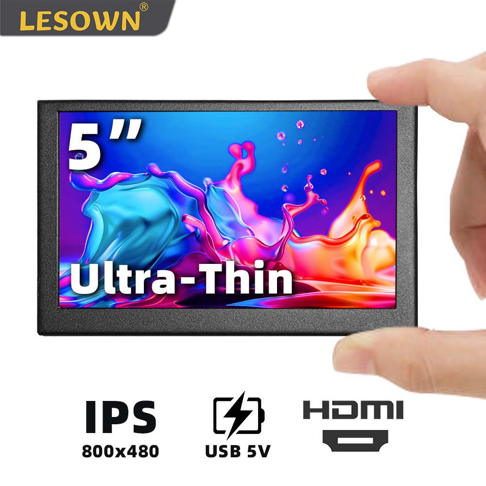 LESOWN mini Monitor De 5 Polegadas IPS Pequeno HDMI Metal Escudo ...