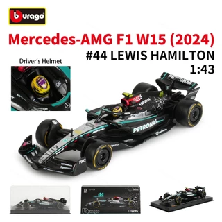Bburago 1 : 43 Mercedes AMG 2024 W15 E Performance Simulação Estática Diecast Alloy Modelo F1 Racing Formula Car