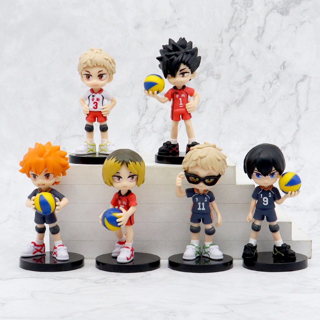 6 Pçs/Set 10cm Haikyuu ! Anime Figura Hinata Shoyo Tobio Kageyama ...