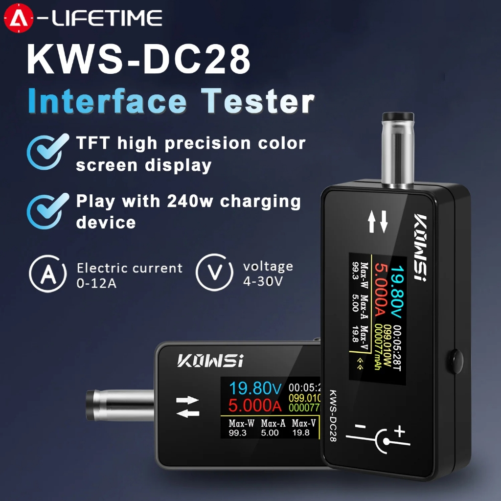 KWS-DC28 Testador De Interface 4-30V 12A Digital Tensão De Corrente ...