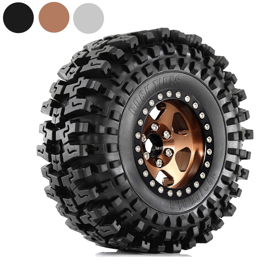 Conjunto De Pneus De Aro De Roda Beadlock , 4 Unidades , 120mm , Metal 1.9  , Para Carro Crawler 1 10 Rc Axial Scx10 I.1026473078
