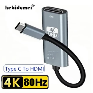 Adaptador 4K 80Hz/60Hz/30Hz Type C Para HDMI USB 3.1 HUB HDTV Conversor Cabo De TV PC Laptop