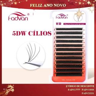 Fadvan 5D W Extensões De Cílios Em Forma De 0.07 C/D Faux Mink Natural Pestanas Profissionais Suaves