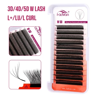 Fadvan L/LU (M)-curl 3D 4D 5D 6D Pestanas Fox Extensão De 12 Linhas Comprimento Misto 8-15mm
