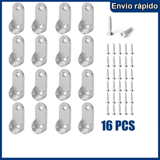 Suporte de haste de guarda-roupa de 16 peças Suporte de tubo de guarda-roupa montado na parede Suporte de toalheiro de b