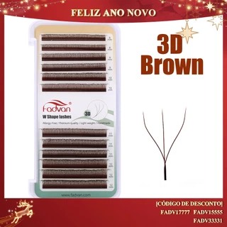 FADVAN Cor Marrom YY 3DW 4DW Forma Cílios Extensões De Postiços Naturais Bandeja De Mistura