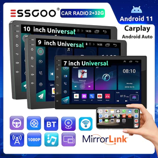 （Envio de São Paulo）ESSGOO Android AUTO 7/9/10 polegada 2 din 2 + 32g Android carro mp5 player tela de toque carplay
