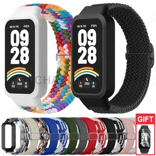 Pulseira De Nylon Tecida Com Moldura De Caixa , Acessórios De Para Xiaomi Smart Band 9 Active / Redmi Smart Band 3