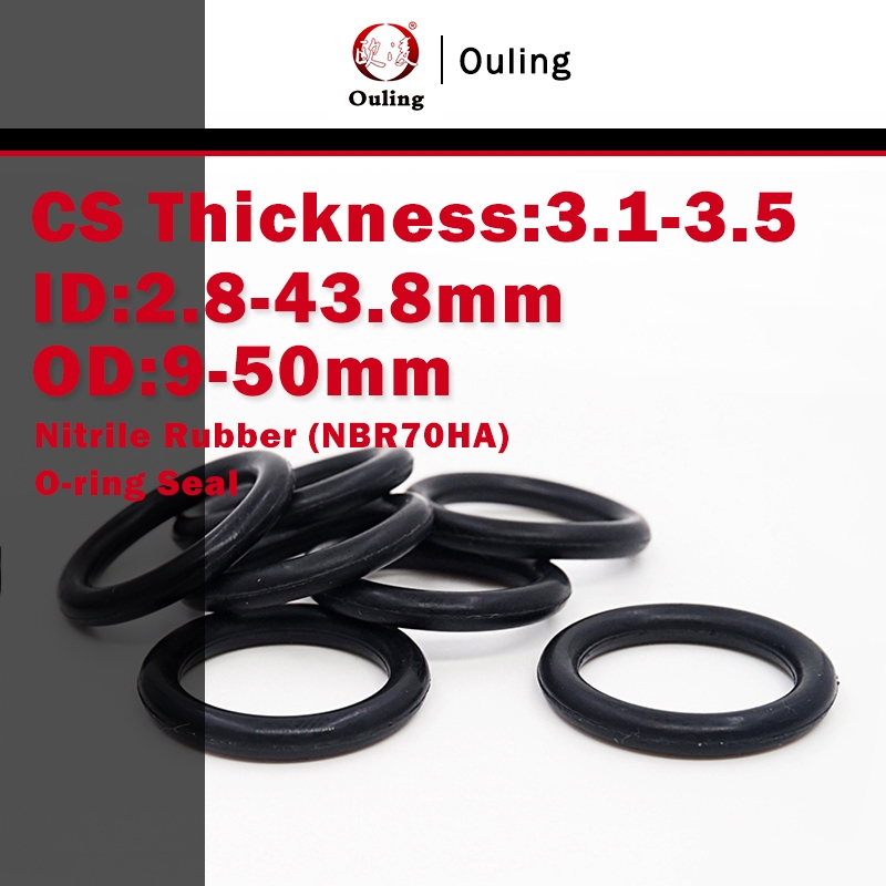 Ouling CS3.1-3.5mm NBR70HA O-Ring ID2.8-43.8 OD9-50mm Anel De Vedação ...