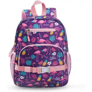 Bolsa Mochila Escolar Infantil Menina, Grande Capacidade, Estampa de Flamingo