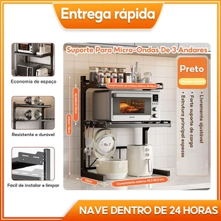 Suporte para Micro-ondas com Prateleira – Estrutura Firme, Design Compacto e Funcional