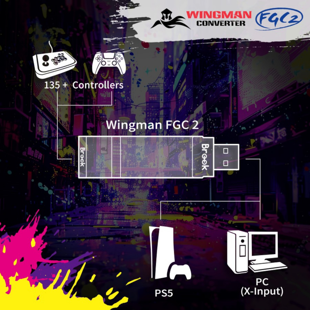 Brook Wingman FGC2 Conversor Para PS5/XBox Series X|S/Xbox One
