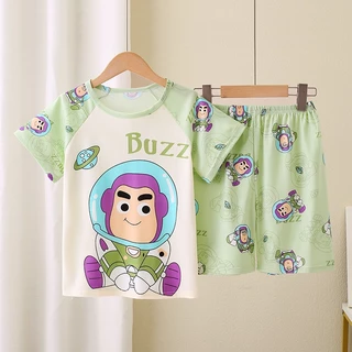 Pijamas infantis meninos meninas verão Casual moda manga curta ternos Homewear em Oferta na Shopee