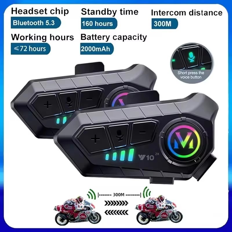 Casque Bluetooth Moto Feriany Y10 - Autonomie 28-32h, étanche IPX6, Haut-parleur 40mm, Bluetooth 5.3