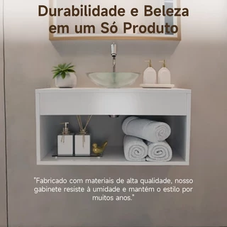 Gabinete Banheiro Casa Gabinete de Banheiro Armário banheiro Branco 60CM Sem Cuba
