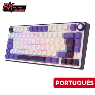 RK Royal Kludge RKR75 Teclado Mecânico Brasileiro Português Blackberry Gasket Com Fio