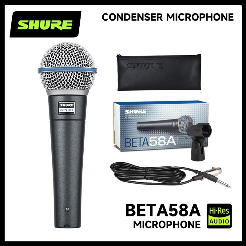 Microfone Shure Glxd4 beta58a Duplo Sem Fio/ Bastão em Metal