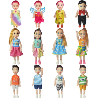 Boneca para menininha de 11cm 14cm, com roupas intercambiáveis, conjunto de acessórios, brinquedo articulado