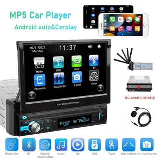 1Din Android Rádio Do Carro Bluetooth SUX USB Subwoofer De Vídeo 7 Polegada Luz Colorida Estéreo Telefone Link FM Cartão