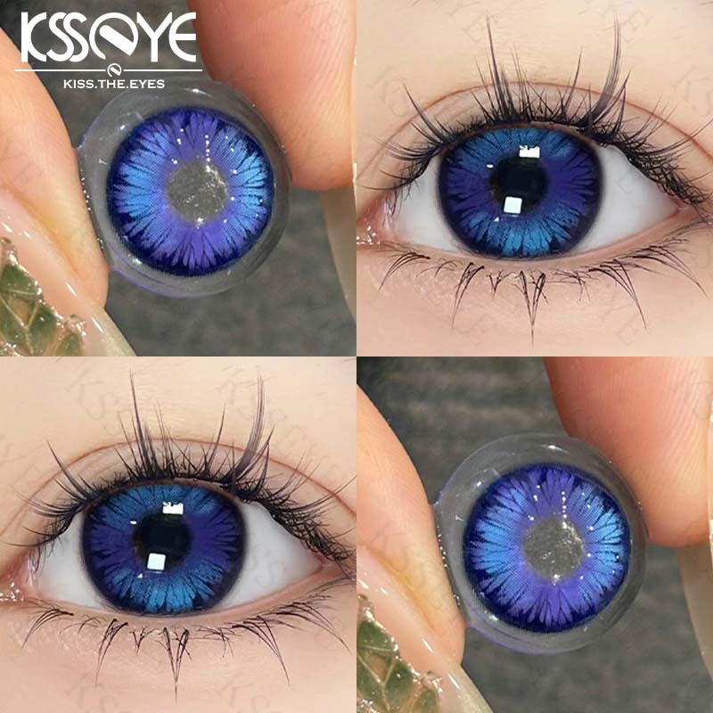KSSEYE 2Pcs Lentes De Contato Coloridas 14.5MM Icy Petal Purple