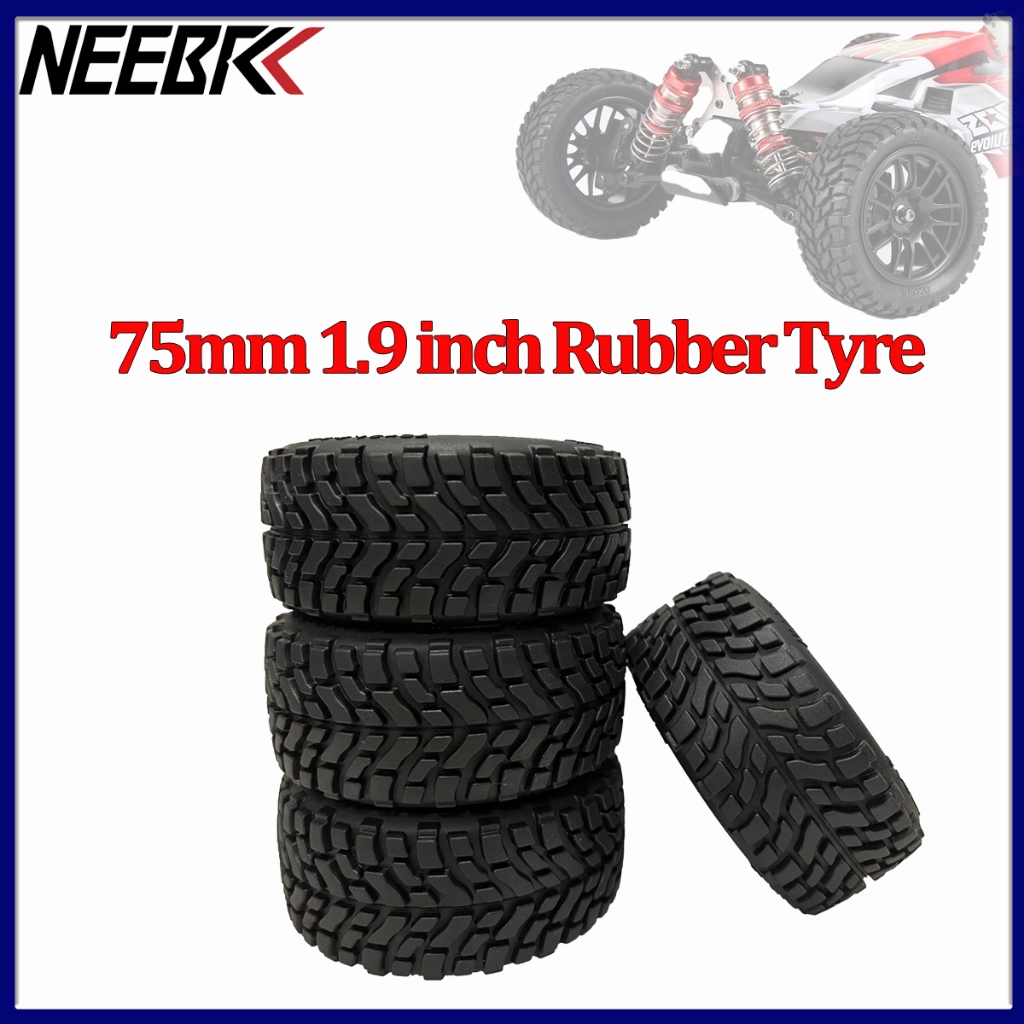 NEEBRC 4 Peças 75mm 1.9 Polegadas 1/10 RC Carro Pneu De Borracha Roda ...