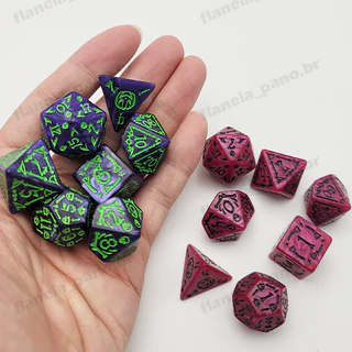 Dados de Elementos de Halloween - Padrão Exclusivo de Feriado Multifacetado para Dragões, Pathfinder, D&D e RPG