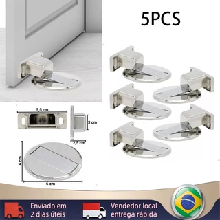 [BR Envio Imediato] Rolha De Porta Magnética Com Fechadura Fina 5 Unidades