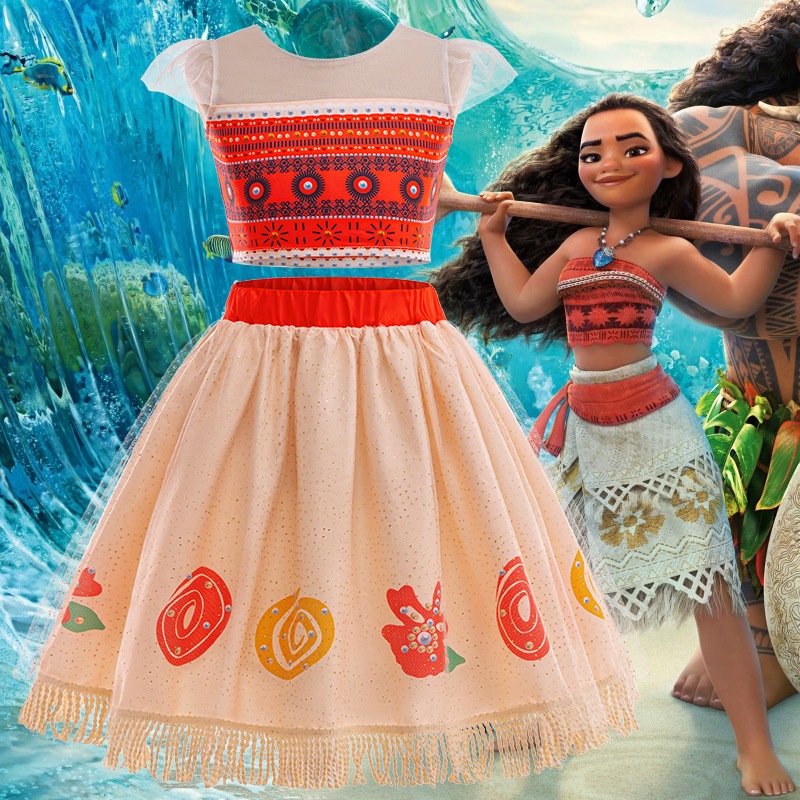 Disney Filme Moana 2 Conjunto De Roupas Meninas Vaiana Cosplay Festa ...