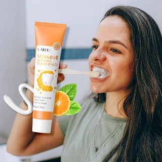 LAIKOU Vitamina C Clareamento Creme Dental Dentes Limpos Refrescar O Hálito Cuidados Orais Limpo Manchas Dentárias 85g em Oferta na Shopee