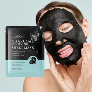 Máscara Purificadora De Carvão LAIKOU , Limpeza Suave , Hidratante Para Tez Orvosa 30ml/Folha em Oferta na Shopee